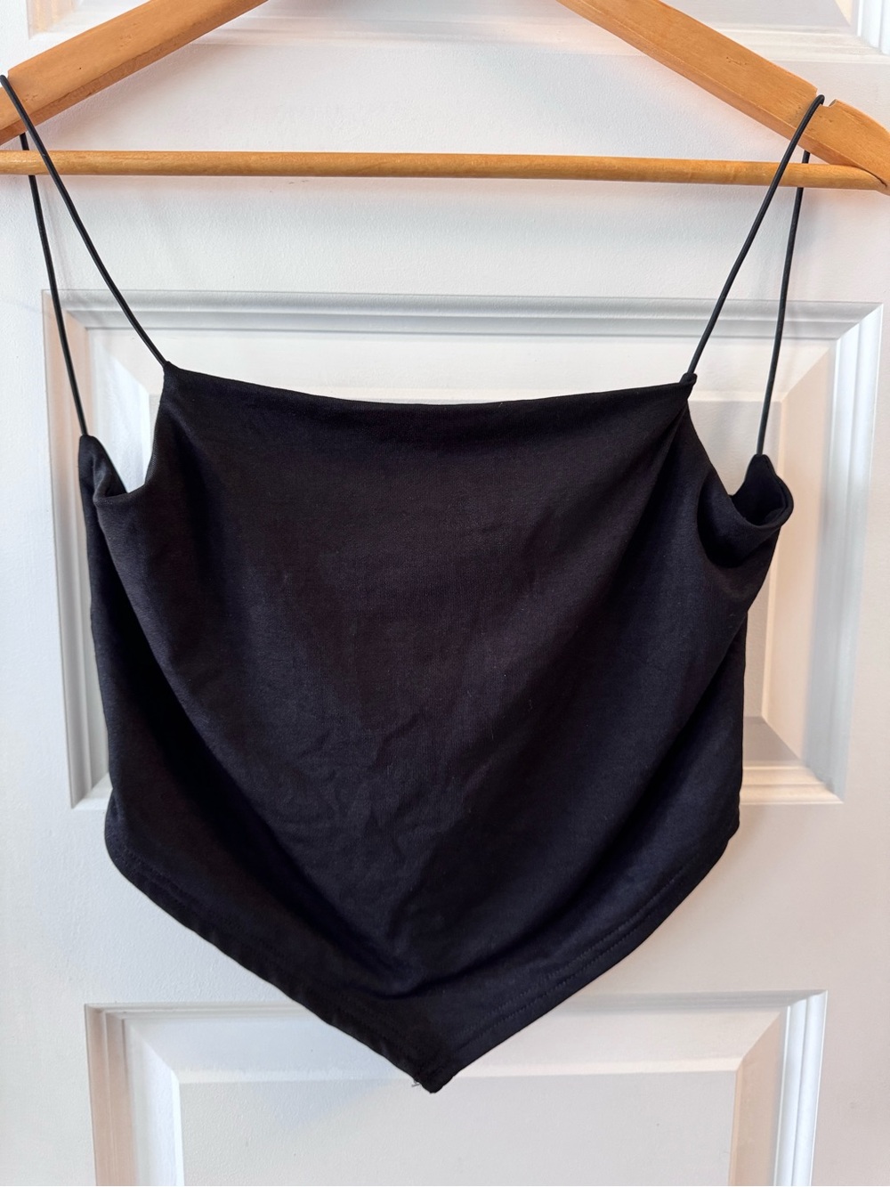 90s Anxiety Cafe Black Handkerchief-Hem Spaghetti Strap Camisole